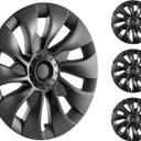 VEVOR Wheel Rim Cover Hubcaps, 18 in, 2017-2023 Model 3 Fully Fit Hubcap with Snap, Guard Tape & Valve Nozzle Hole, ABS & PC Hubcap with High Rigidity & Less Wind Drag, Fits for All Weather Use