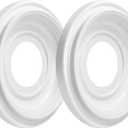 Art3d Non-Phthalate PVC Ceiling Medallion, Ceiling Light Cover Plate, Hole Cover for Light and Ceiling Fans, Fits Canopies up to 7.25", Ideal for Living Room, Bedroom, Renovation, 2 Pcs Set (White)