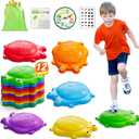 Stepping Stones for Kids, 12PCS Non-Slip Toddler Balance Steps Stones, Obstacle Courses Sensory Toys, Coordination Game Gift for Boys Girls Indoor Outdoor Play