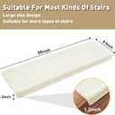 PURE ERA Bullnose Carpet Stair Treads Ultra Plush White 7 Pcs, 36 x 9.5 inch