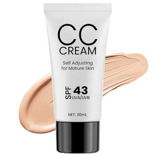 CC Cream for Older Women, Skin Tone Adjusting CC Cream Spf 43, Self Adjusting for Mature Skin, Intense Moisture, Conceals Pigmentation, All Skin Types (1 PCS)