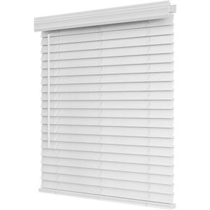 Allesin Zen Cordless, 2 Inch Faux Wood Blind, 30" W x 60" H, Light Filtering Horizontal Wooden Shades for Bedroom, Office, Doors, White