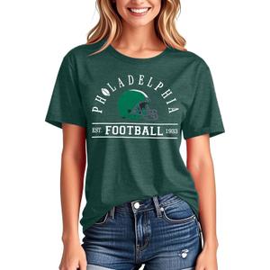FAYALEQ Football Shirts for Women, Game Day Tshirt Football Outfits Sports Team Fan Gift Tee Shirt (Green, S)