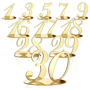 30 Pcs Table Numbers Gold Wedding Table Numbers for Reception Acrylic Banquets Table Numbers with Stand Holder Elegant Mirror Table Numbers for Wedding Party Birthday Anniversary Event Catering Decor