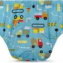 Charlie Banana Reusable Potty Training Underwear with Snaps, Designed to minimize Accidents, Construction, Size S (12-20 lbs)