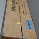 Huuger 70.9 Inch LED TV Stand Dresser with Power Outlets, USB-C Port and LED Lights, 10 Fabric Drawer Dresser for Bedroom, Long Entertainment Center for 75, 80 Inch TV, Open Shelves, PU Leather, Black