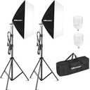 UBeesize Softbox Photography Lighting Kit, 27 x 20 Continuous Lighting Kit with 2pcs 40W E27 Socket 6500K Bulbs, Professional Photo Studio Lighting for Video Recording, Portrait Shooting