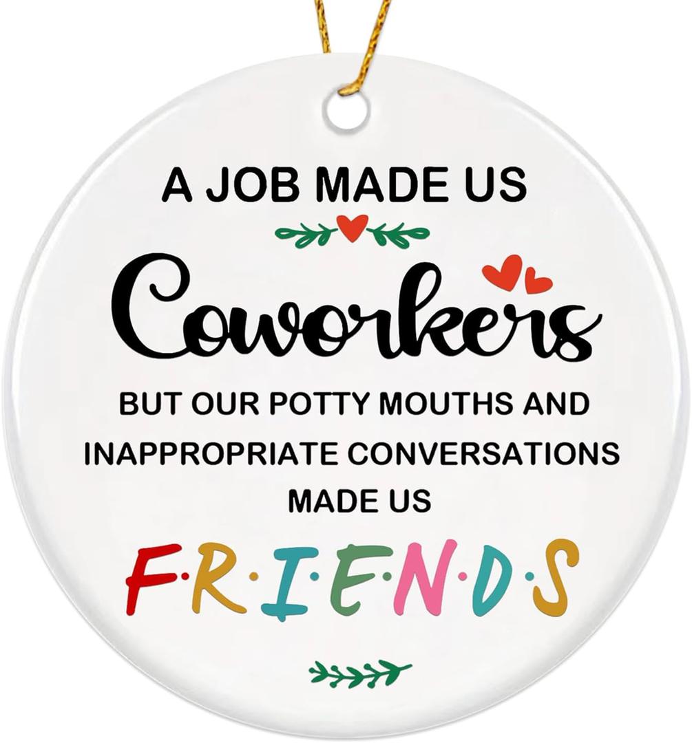 Coworker Christmas Ornaments 2025,Co Workers Ideas for Women,Best Friends Ornament,Funny Coworker Ornament for Christmas Tree,Appreciation Gift,Work Besties Gifts for Women Friendship