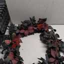 Generic Artificial Rose Garland, Black Maroon Gothic Wedding Centerpiece, 70.87 Inch Floral Swag, Cascading Vine Design, Indoor Party Table Decor (Black)