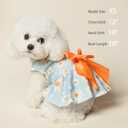 PUPTECK Floral Dog Dress for Spring Outfit Puppy Cute Small Dogs Clothes,Daisy,S