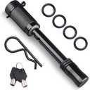 Kohree Trailer Hitch Lock 5/8 Inch, Hitch Pin Lock for Class III IV 2 Inches and 2-1/2 Inches Receiver, Locking Hitch Pin Tow Hitch Lock with Key, Safety Clip & Anti Rattle O-Rings