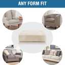 H.VERSAILTEX Velvet Stretch Couch Cushion Cover Plush Cushion Slipcover for Chair Loveseat Sofa Cushion Furniture Protector Seat Cushion Sofa Cover (3 Piece Sofa Cushion Covers, Ivory)