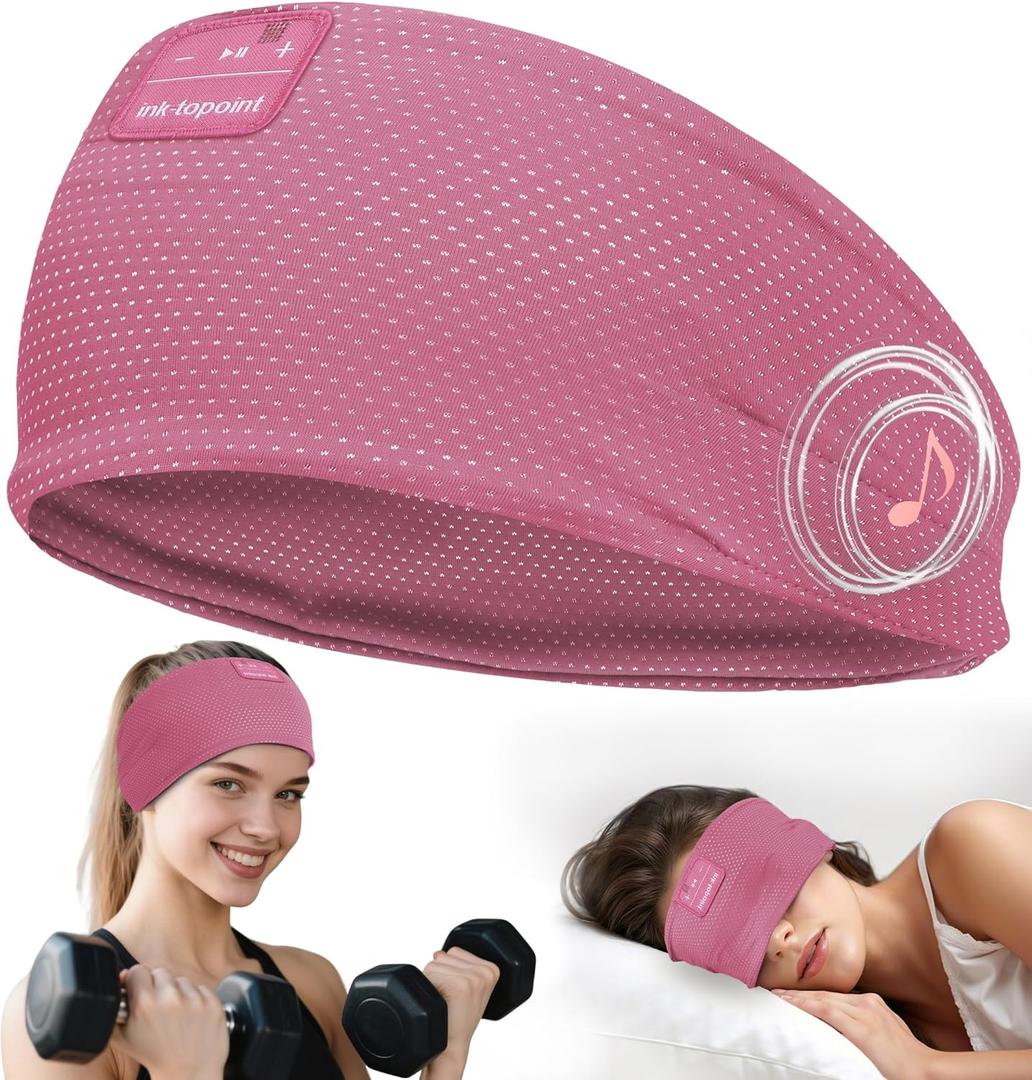 ink-topoint Sleep Headphones Bluetooth 5.4 Headphone, Sports Earphones with HD Stereo Speakers Breathable Sports Headphones for Running, Yoga, Travel, Sleeping, Ideal Gifts for Men Women