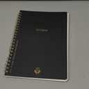 DesignWorks Ink Textured Paper Twin Wire Notebook, Daily Planner & Soft Cover Writing Journal, 160 Lined Perforated Pages, Large Spiral Notebook for Work & Journaling, 8.25 x 11.625 in, Black