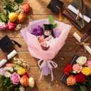 Zeyune 2026 Graduation Crochet Flower Bouquet Knitted Grad Doll Artificial Preserved Flowers Gift for Teacher's Day Home Decor Graduation Gift