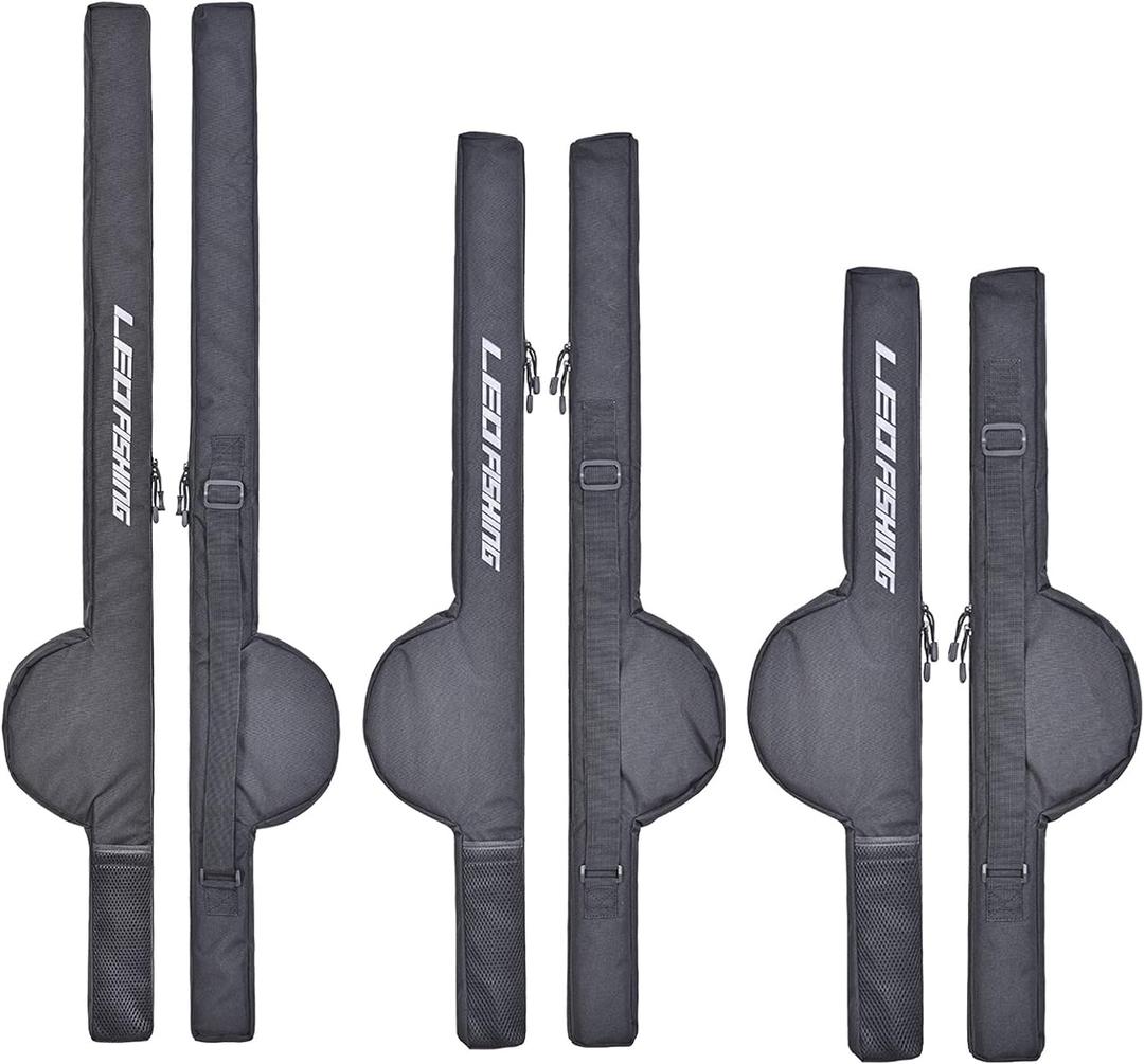 LEOFISHING Portable Fishing Rod Case Folding Fishing Pole Bag Fishing Pole Tackle Protective Cover Case Fishing Spinning Rod Bag Special Design for Fishing Poles with Reels 3 Size (Big)