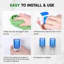 4 Pcs Toothbrush Holders Wall Mounted, Single Slot Design, Shower Self Adhesive Wall Mounted Toothbrush Holder with Cover, Waterproof and Dustproof, Suitable for Bathroom, Family, Travel (Blue)