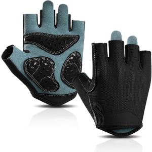 Braventure Cycling Gloves for Men: Bike Gloves Half Finger Road Bike MTB Gloves, Anti-Slip Bicycle Glove for Fitness Outdoor Sports (Medium)