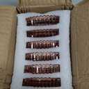 Glass Pillar Candle Holder, 4" Candle Plates Set of 6, Glass Candle Holders for Wedding, Party, Holiday, Home Decor, Table Centerpiece (Reddishbrown)