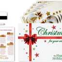 Christmas Bauble Stars Window Decals Stickers for Glass, Large Xmas Designs Home Decorations Holiday Bling, DIY Mural Showcase for Office Business, Gold Glitter White Vinyl Decorations