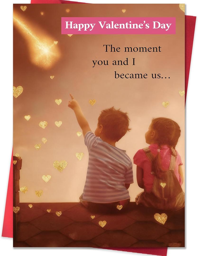 2 x Valentines Day Card,Valentines Day Cards Gifts for Him Her,Valentines Day Card for Husband Wife Boyfriend Girlfriend Fiance Fiancee Men Women with Nostalgic Childhood Design