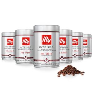 Illy Whole Bean Coffee, Intenso Bold Roast - Bold & Flavorful - 100% Arabica - Whole Beans - Pressurized Packaging Sealed for Freshness - 8.8oz can (Pack of 6) Best By: 02/2027 Illy Whole Bean Coffee, Intenso Bold Roast - Bold & Flavorful - 100% Arabica - Whole Beans - Pressurized Packaging Sealed for Freshness - 8.8oz can (Pack of 6) Best By: 02/2027