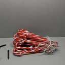 Candy Cane Lights 24 Pack- 168 Red Lights for Outdoor Christmas Decor, Connectable 22 Inch Lawn Pathway Markers for Yard, Patio, Waterproof Walkway Holiday Decorations