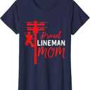 Proud Lineman Mom Electric Cable gift for Mother day T-Shirt
 S