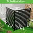 3 Panels No-Dig Metal Privacy Fence Screen, 42" H 38" W Outdoor Air Conditioner Fence, Rustproof AC Unit Cover to Hide Trash Bins, Pool Equipment Enclosure, Decorative Garden, Patio & Backyard