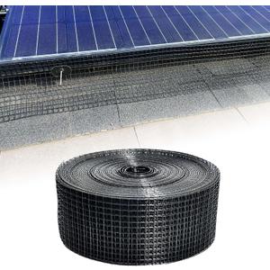 Solar Panel Guard, 4in X 100ft PVC Coated Critter Guard Roll Kit for Solar Panel Wire Screen, Black Pigeon Deterrent Solar Panel Mesh (No Clips Included)