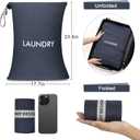 WiseBoy 2 Pack Travel Laundry Bags for Dirty Clothes, Water-Resistant Nylon Wet Dry Bag with Zipper, Odor-Proof Washable Pouch for Gym, Swimming, College Dorm & Suitcase Organization