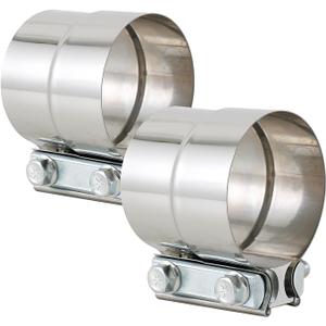 2-1/2 Inch Exhaust Clamp, Lap Joint Band Clamp Stainless Steel for Clamping 2.5" OD to 2.5" ID Pipes
