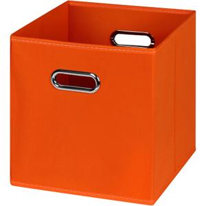Black Foldable Storage Cubes Bins , Fabric Storage Box Cubes Organizer Baskets with Dual Handles for Home Organizer(Orange) (1 Pack)