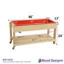 Wood Designs Sand and Water Sensory Play Table, Drainable Plastic Tub with Lid, Sturdy Birch Plywood Built for Kids, Daycare, Classroom 46" W x 17" D