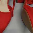 Coutgo Women's Chunky Heels Ankle Strap Pointed Toe Pumps, Size 8