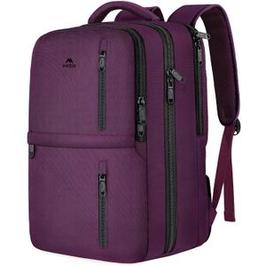MATEIN Travel Backpack for Women, Extra Large 40L Carry on Backpack, Water Resistant College Bag Computer Bag Gifts for Women & Men Fits 17.3 Inch Laptop, Purple