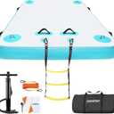 VOFiTNY Inflatable Floating Dock, Swim Platform Floating Dock for Lakes, Lake Floats for Adults, Island Raft Mat for Lake Beach Ocean, Non-Slip Surface (10ft x 6ft x 6", Cyan)