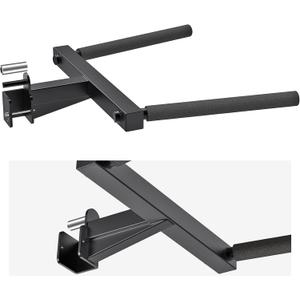 Kipika Y-Shaped Dip Bar for Power Cage with 5/8" or 1" Hole - Dip Bar Attachments for Home Gym - Heavy Duty Power Rack Attachments - Squat Rack Accessories for Strength Training