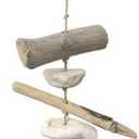 Beachcombers 37" Hanging Decorative Indoor Wood Drop w/Turtles & Driftwood Theme Accent Piece Home Kitchen Living Room Bedroom Summer Coastal Nautical Beach House Decor Decoration Beige