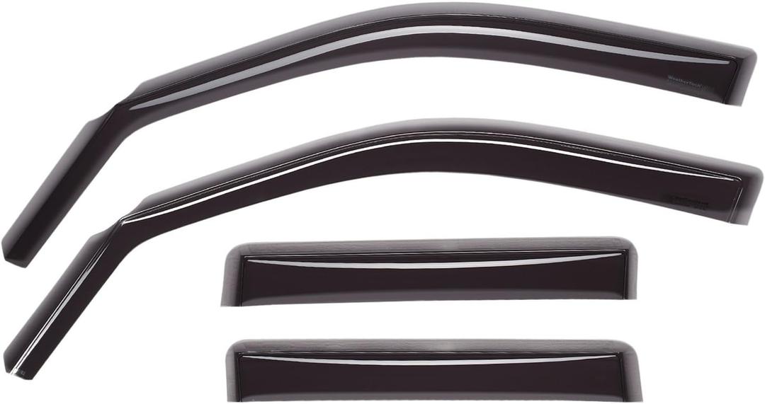 WeatherTech Custom Fit Side Window Deflectors for Avalanche, Silverado, Sierra, Silverado 1500, Silverado 2500HD/3500HD, Suburban - (84426), Front & Rear Set - Dark Tint