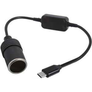 USB C Male to 12V Car Cigarette Lighter Socket Female Cable Converter, 2 Ft USB to Cigarette Lighter Adapter Cable, Max 10W Fit for Dash Cam, GPS, E-Dog, Car Accessories