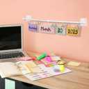 Flip Calendar Bulletin Board Set with Holder Includes 54 Date Cards Back to School Calendar Bulletin Board for Classroom Home Wall Chalkboard Decor(Star and Moon)