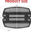 GGC 7644 7582 Grill Grates for Weber Q100 Q1000 Q120 Q1200 Q1400 Gas Grills, 17" x 12.7" Cast Iron Cooking Grates for Weber 50060001 51010001 51040001 51060001, 2PCS Baby Q Replacement Parts