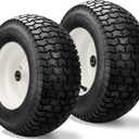 2 PCS 16x6.50-8 Lawn Mower Tires and Rim - 16x6.5-8 Tractor Turf Tire Replacement for Craftsman/John Deere Riding Lawn Mowers/Tractors, with 3/4" Bearings and 3" Offset Hub,4 Ply Tubeless - Vypart (16x6.50-8)