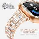 Dsytom Bling Stylish Watch Band Compatible With Fitbit Versa 4, Sense 2, Versa 3, Sense - Cute Strap With Rhinestone Protective Case Cover for Women
