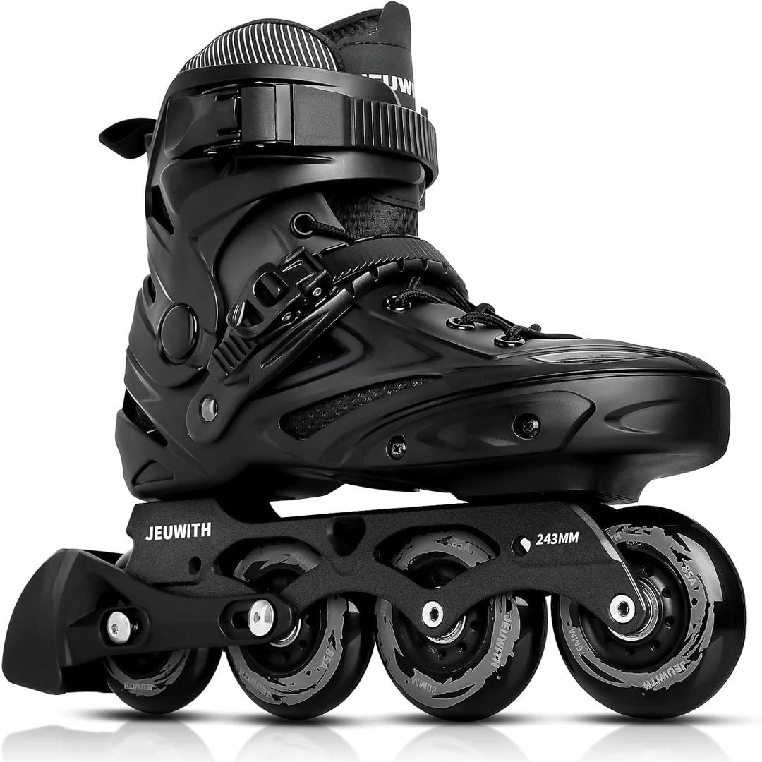 Inline Skates for Women Men, Outdoor Street Blades Roller Adult Male Female, Professional Fitness Roller Skates Blades for Unisex (Men3.5-4/Women4.5-5/23.5cm, Black)