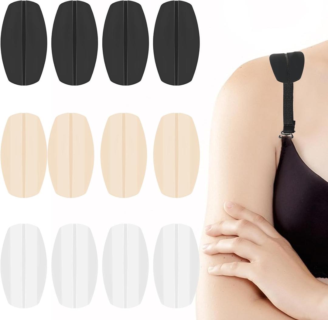 Hariendny 6 Pairs Bra Strap Pads Silicone Bra Strap Cushions Bra Strap Holders for Slipping Ease Shoulder Discomfort Slip Shoulder Pads Shoulder Protectors Pads Bra Strap Gel Pads for Bra Straps