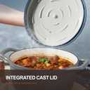 Overmont Enameled Cast Iron Dutch Oven - 5.5QT Pot with Lid Cookbook & Cotton Potholders - Heavy-Duty Cookware for Braising, Stews, Roasting, Bread Baking Grey