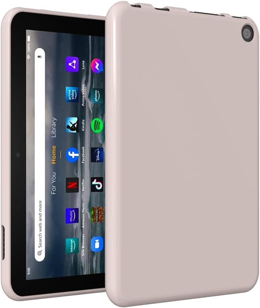 Case for Amazon Fire 7 Tablet (Only Compatible with 12th Generation, 2022 Release), Puxicu Slim Design Flexible Matte TPU Protective Cover for Fire 7, Pink