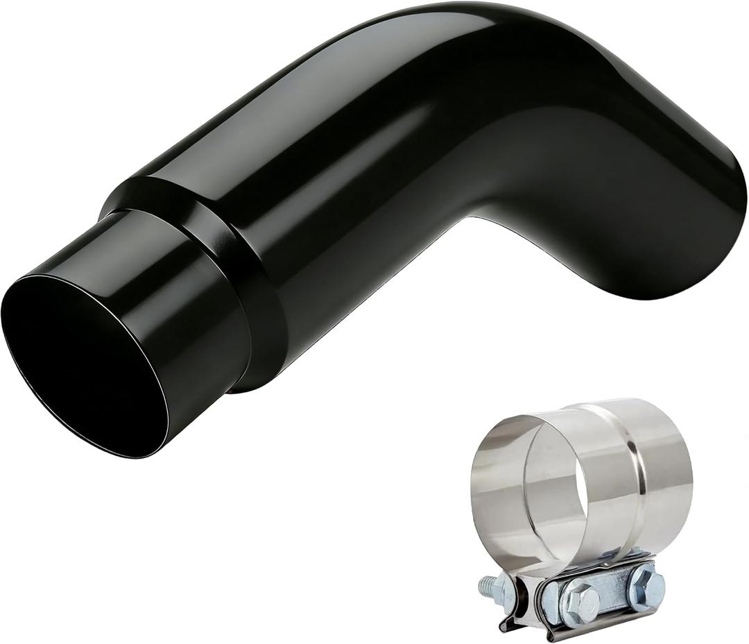 5-6 Inch Exhaust Elbow - Diesel ExhaustTip with Clamp, 5" Inlet 6" Outlet Black Finish,No-Weld Installation for Trucks, Cars, Pickup